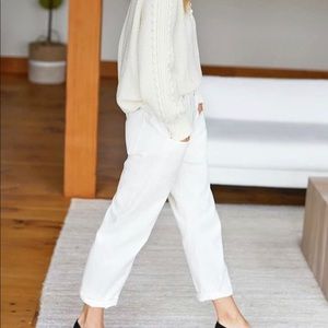 Uniqlo Cropped Slouch Pants in Ivory